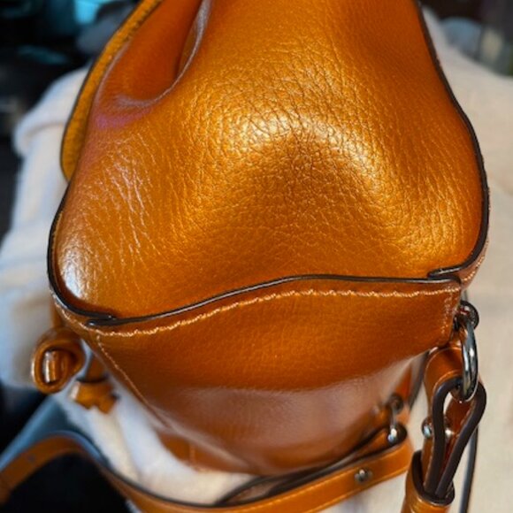COACH, EUC MINI ORANGE PEBBLED LEATHER BACKPACK - Picture 6 of 14